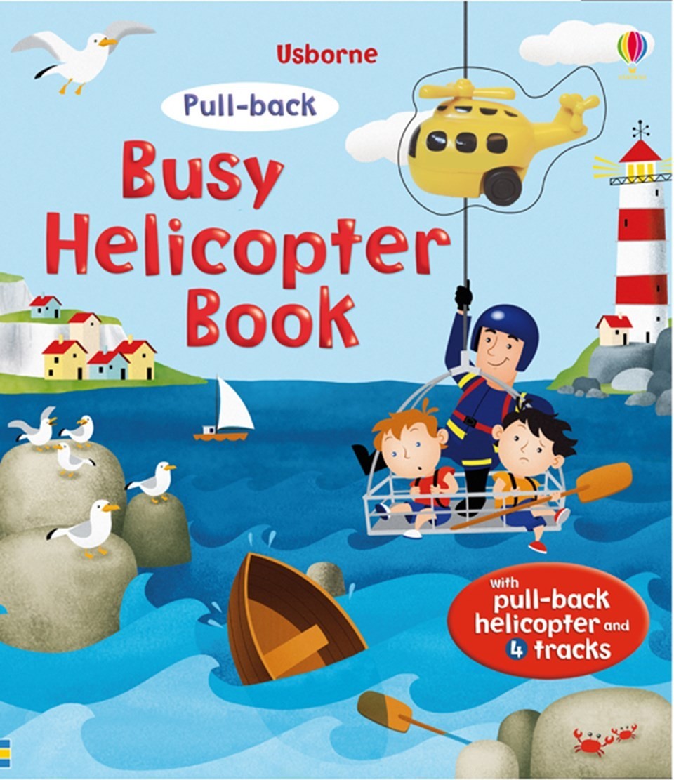 Pull-back busy helicopter book