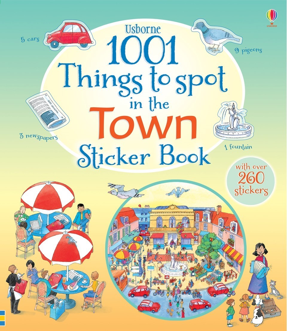 1001 things to spot in the town sticker book