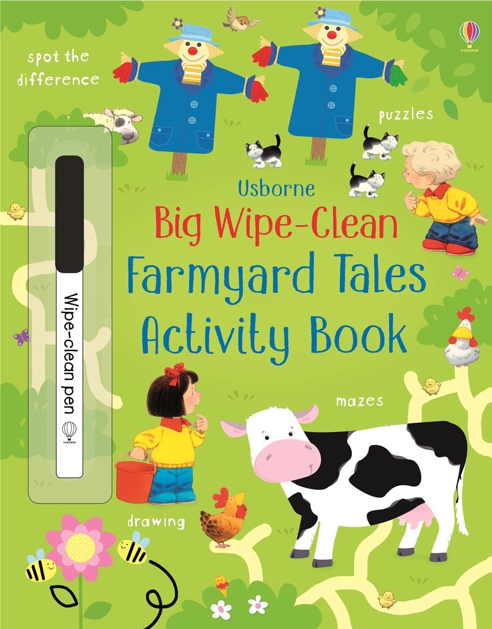 Big wipe-clean farmyard tales activity book