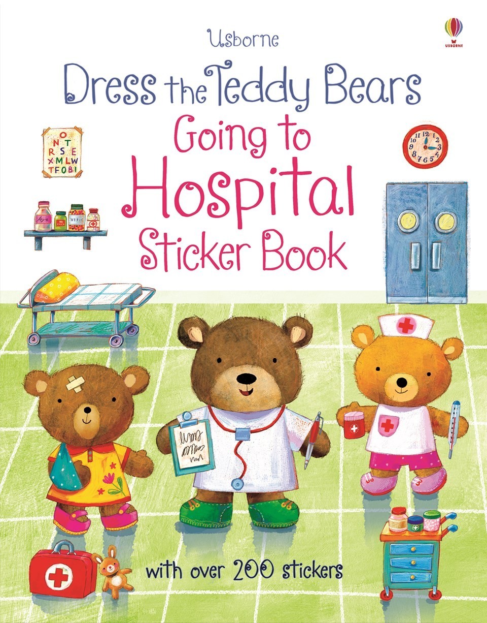 Dress the teddy bears going to hospital sticker book