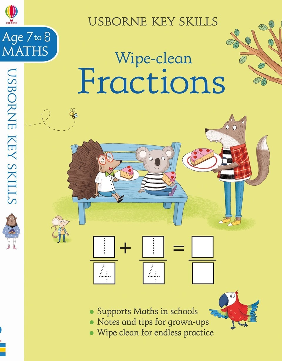 Wipe-clean fractions 7-8