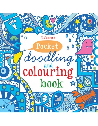 Pocket doodling and colouring book: Blue