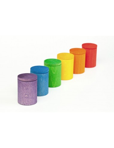 6 coloured cups with cover